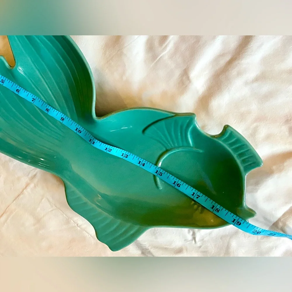 Thrift Store Find 1 Vintage Food Safe Teal🐟 Shaped Plate/Platter/Bowl/Decoration